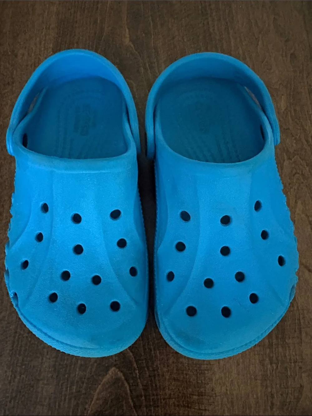 CROCS Kids Bright Blue Slip-On Clogs & Reebok Slides Size 1